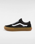 Zapatilla Vans Skate Old Skool Negra con la suela de goma y cordones blancos izquierda