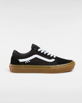 Zapatilla Vans Skate Old Skool Negra con la suela de goma y cordones blancos 