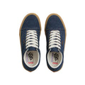 Vans Skate Old Skool color Blue Denim vista superior mostrando cordones blancos.