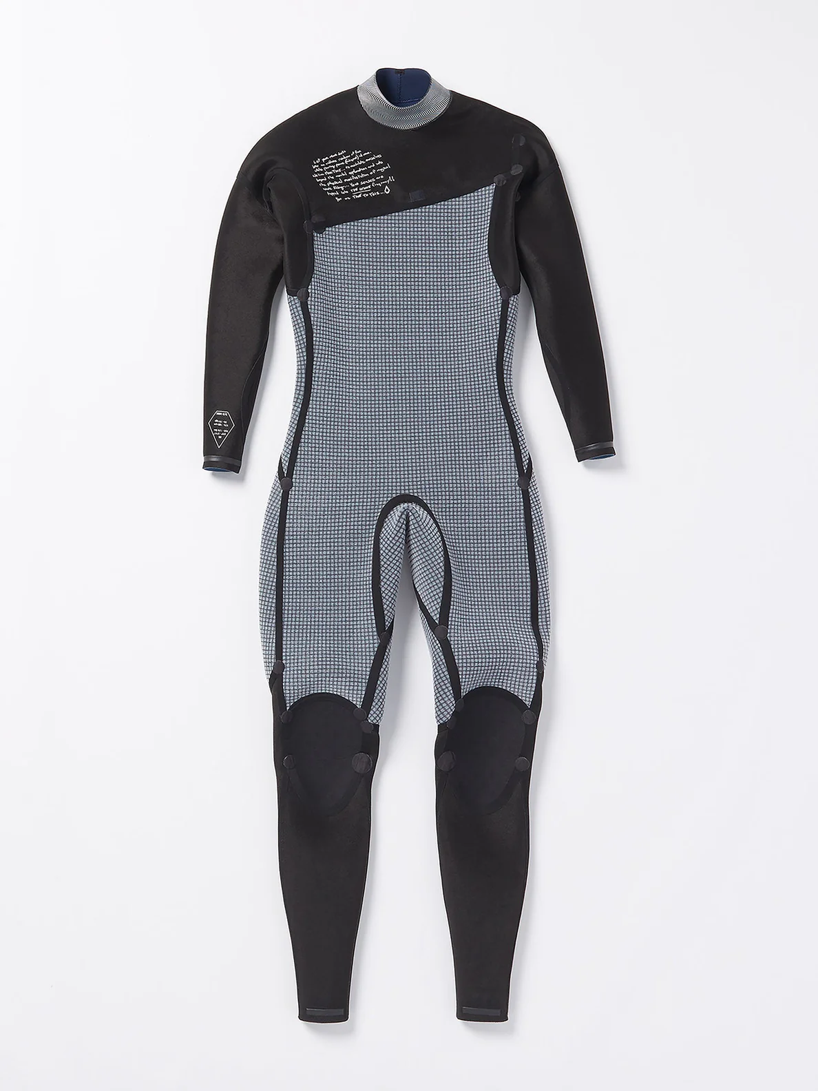 Interior del Traje de neopreno con cremallera en el pecho Volcom 4/3mm Chest Zip Fullsuit Crucer Blue