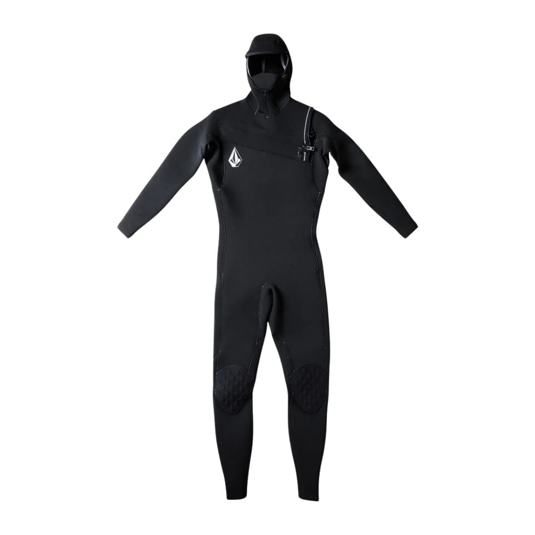 Traje de neopreno Volcom Modulator 5/4/3 mm negro con capucha y cremallera en el pecho.