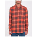 Camisa de cuadros volcom roja caden plaid modelo