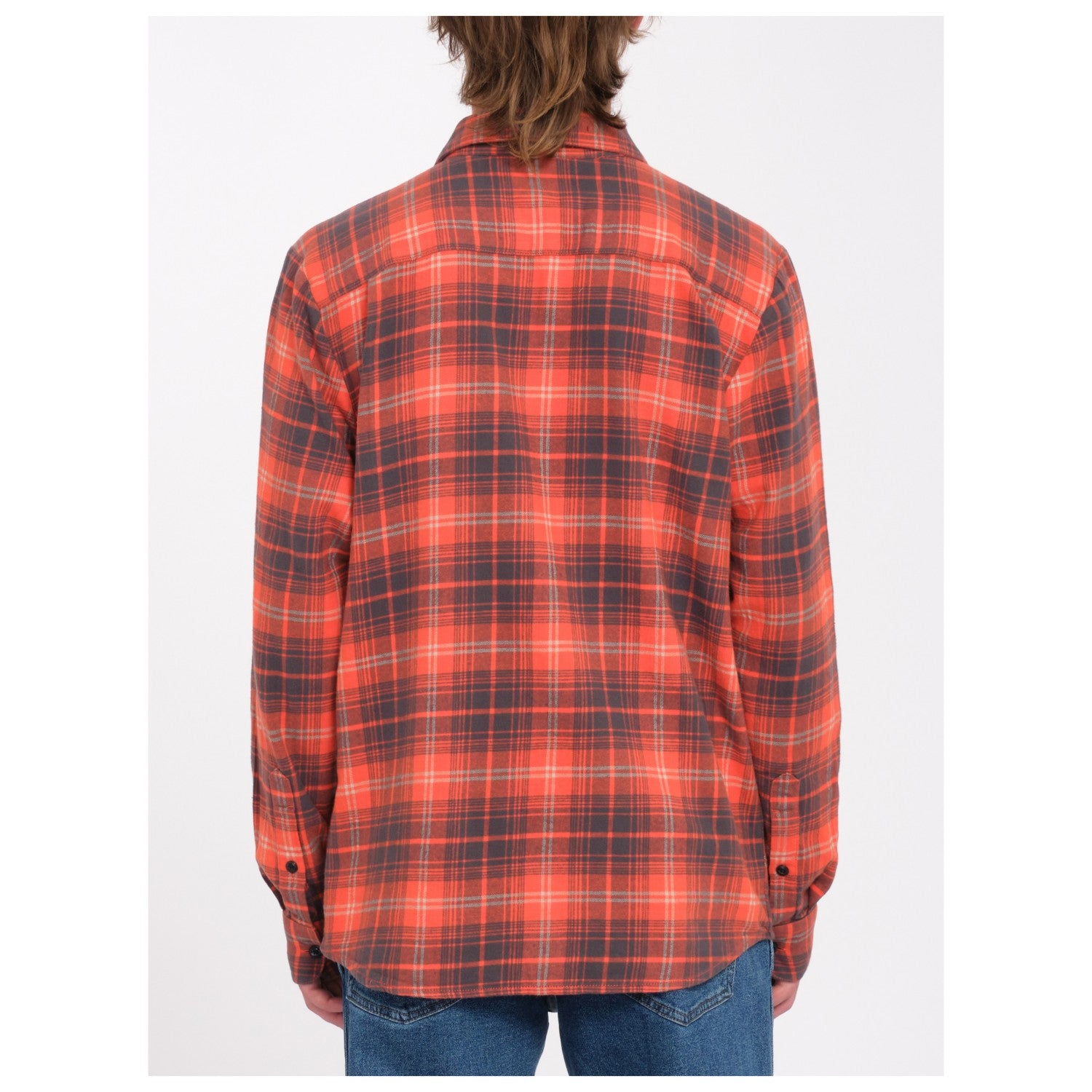 Camisa de cuadros volcom roja caden plaid por detras