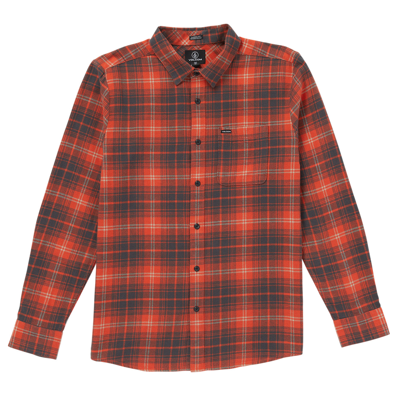 Camisa de cuadros volcom roja caden plaid