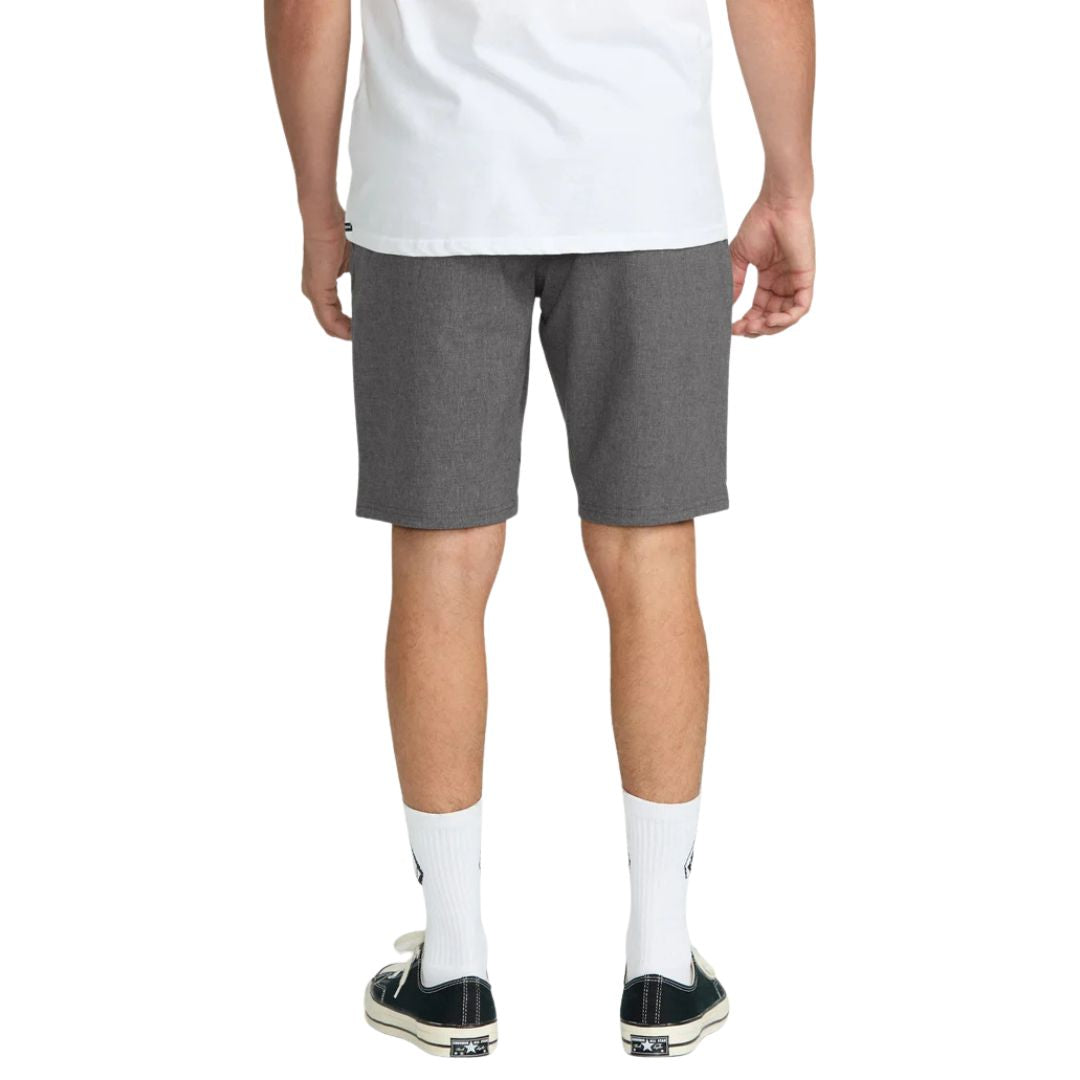 Volcom Frickin Cross Shred 20 Charcoal Heather vista trasera pantalón corto hombre modern fit.
