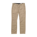 Pantalón chino Volcom Frickin Modern Stretch color caqui vista frontal.