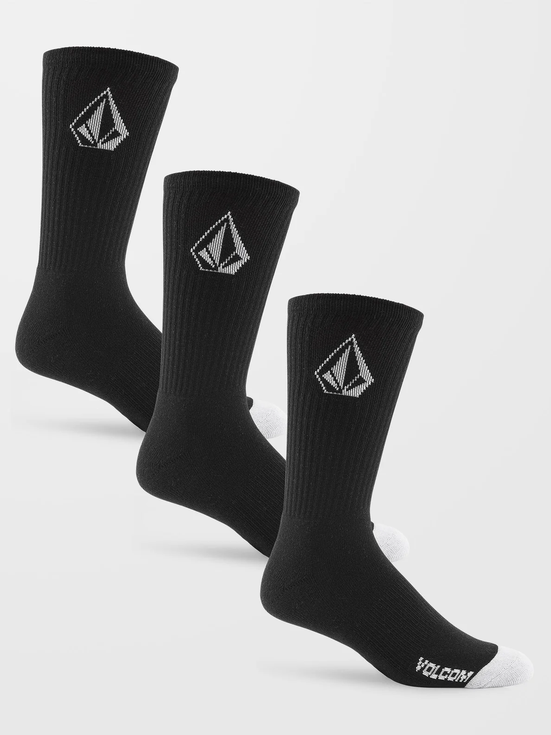 Pack de tres pares de Calcetines Volcom Full Stone Sock 3PK negros