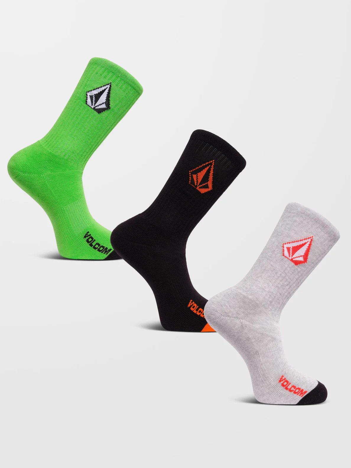 Calcetines Volcom Full Stone Sock 3PK Electric Green