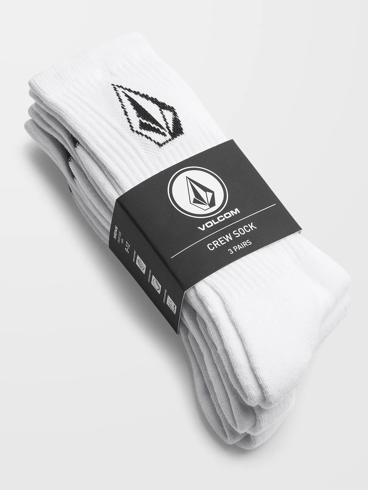 Pack de tres pares de Calcetines Volcom Full Stone Sock 3PK blancos