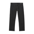 Pantalón vaquero Volcom Kinkade Denim en negro lavado, vista trasera en plano extendido con los bolsillos traseros y la etiqueta Volcom cosida en el bolsillo derecho.