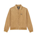 Chaqueta Volcom Kurtis en color armiño fotografiada en plano de producto sin modelo, vista frontal con la cremallera subida y los bolsillos laterales visibles.