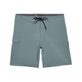Volcom Lido Solid Mod 18 tradewinds verde grisáceo vista frontal producto aislado.