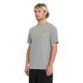 Camiseta Volcom Meowdy HTH SST heather grey vista frontal con logo gráfico pequeño en el pecho.
