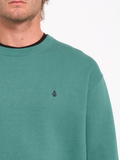 Sudadera Volcom Single Stone Crew verde mar logo pecho