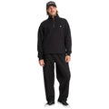 Sudadera Volcom Single Stone Quarter Zip negra para hombre, vista frontal cuerpo entero.