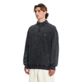 Sudadera Volcom Single Stone Quarter Zip negro lavado claro vista tres cuartos.