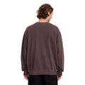 Sudadera Volcom Single Stone TW Crew marrón oscuro vista trasera completa.