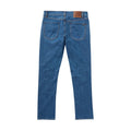 Volcom Solver Denim Bold Blue vaquero hombre vista trasera producto aislado.