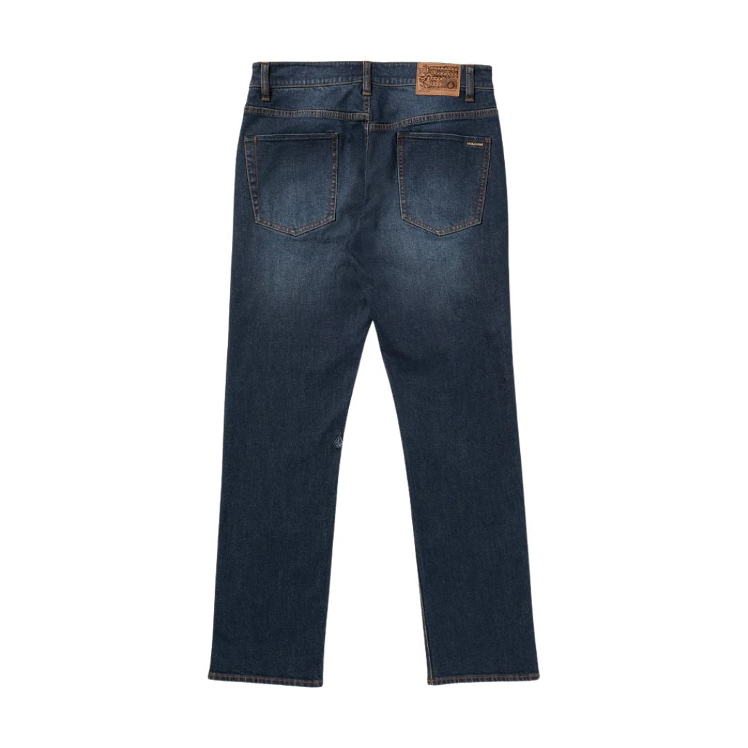 Vaqueros Volcom Solver Denim color New Washed Blue, vista trasera completa.