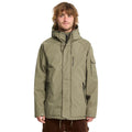 Modelo masculino front view con chaqueta Volcom Stoke Stone II 10K color Wintermoss.