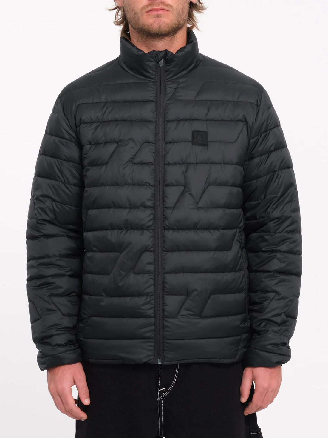 Plumífero ligero Volcom Weestone Puff Jacket negro abierto