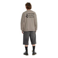 Sudadera Volcom Workwear Crew beige topo vista trasera completa.