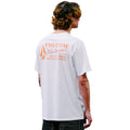 Camiseta Volcom Workwear SST blanco con estampado trasero naranja Volcom Workwear.