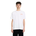 Camiseta Volcom Workwear SST blanco vista frontal con logo pequeño naranja en el pecho.