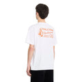Camiseta Volcom Workwear SST blanco vista trasera con gráfico grande naranja Workwear.