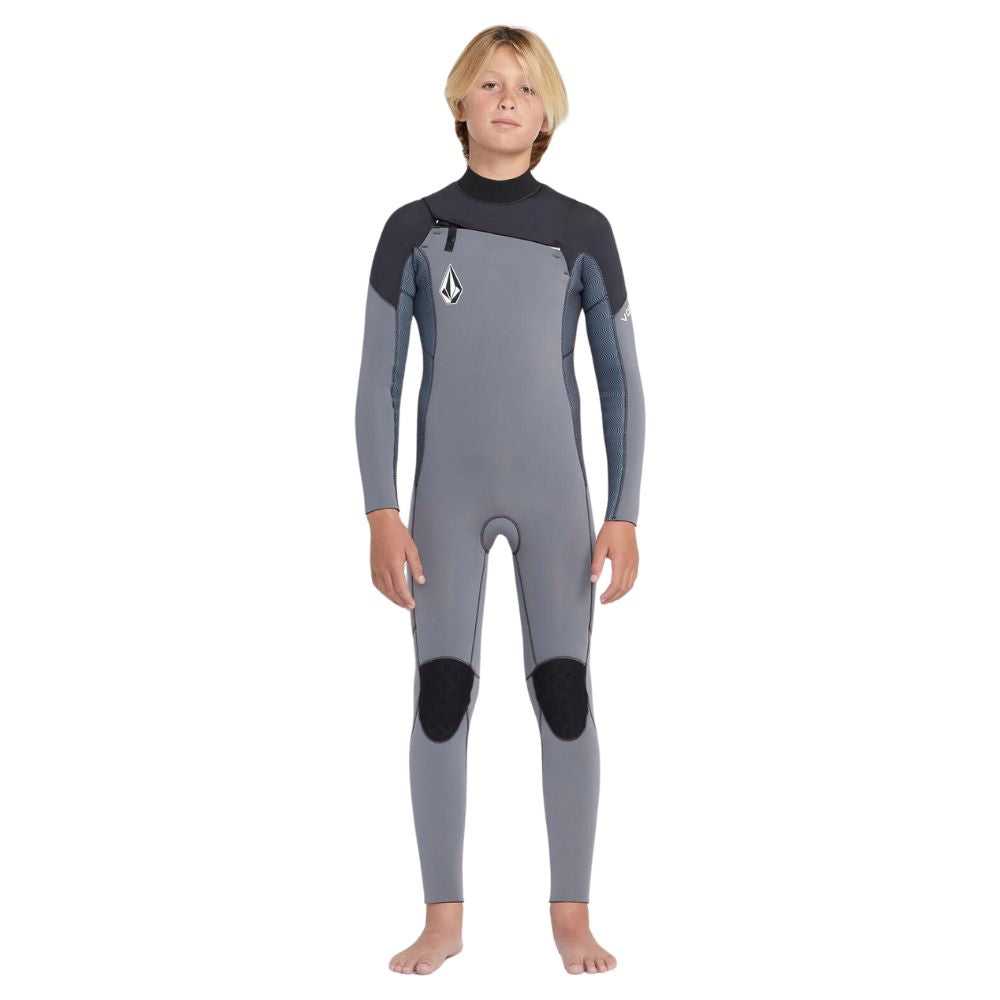 Traje de neopreno de manga larga con cremallera para niños Volcom 4/3mm Chest Zip LS Fullsuit Charcoal