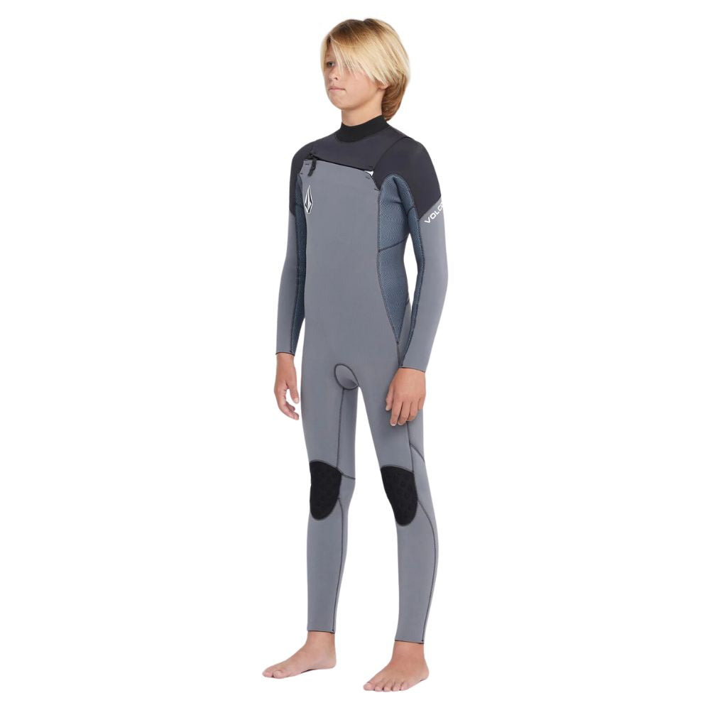 Traje de neopreno de manga larga con cremallera para niños Volcom 4/3mm Chest Zip LS Fullsuit Charcoal