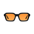 Gafas de sol Warmouth Dustin Black vista frontal, montura negra de policarbonato con lentes grises degradadas UV400.