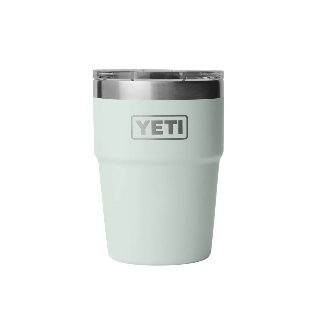 YETI Rambler 16 oz Stackable Cup color Ridgeline vaso térmico apilable con logotipo frontal.