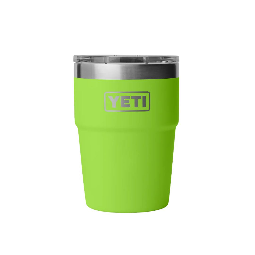 YETI Rambler 16 oz Stackable Cup color Venom vaso térmico de acero inoxidable con logo YETI.