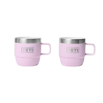 Set de dos tazas Yeti Rambler 6 oz en color rosa Cherry Blossom, con logotipo YETI visible en el frente