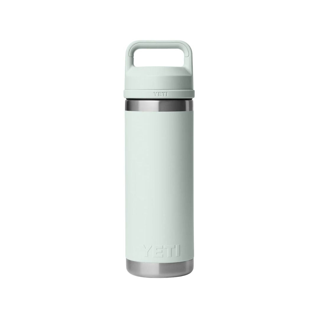 YETI Rambler Bottle Chug V2 18 oz color Ridgeline vista superior con boquilla chug abierta.