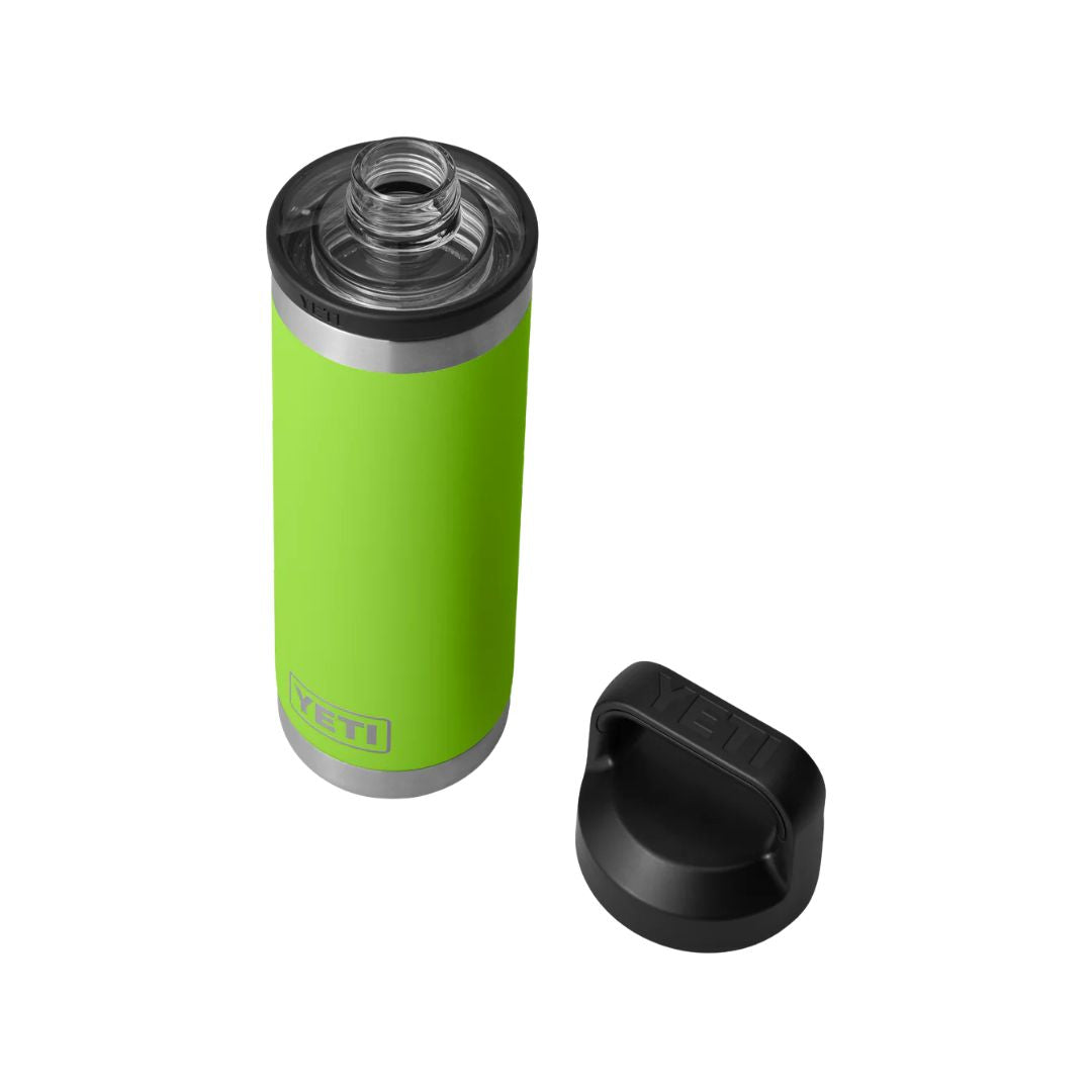 YETI Rambler Bottle Chug V2 18 oz color Venom vista superior con boquilla chug abierta