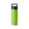 YETI Rambler Bottle Chug V2 18 oz color Venom vista frontal con tapón cerrado y logo YETI.