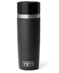 Vista frontal del YETI Rambler 16 oz Travel Bottle en color verde Black