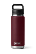 Vista frontal de la botella YETI Rambler 26 oz en color amarilla con Chug Cap.