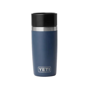 Travel bottle  12 oz navy. Vista frontal. Perfecta para bebidas frías y calientes.